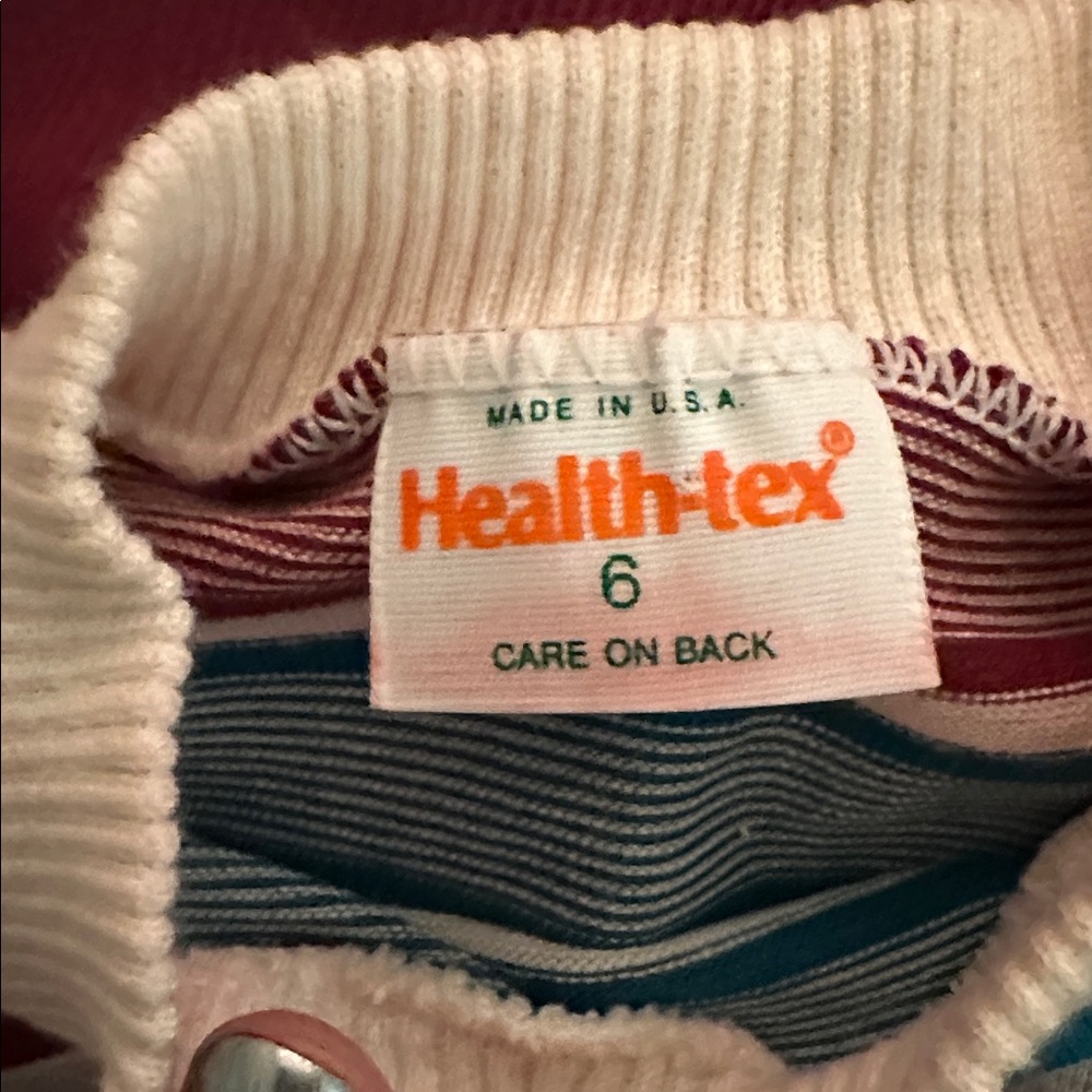 Healthtex Cream and Blue Striped Shirt with Red Pants VINTAGE - Picture 3 of 6